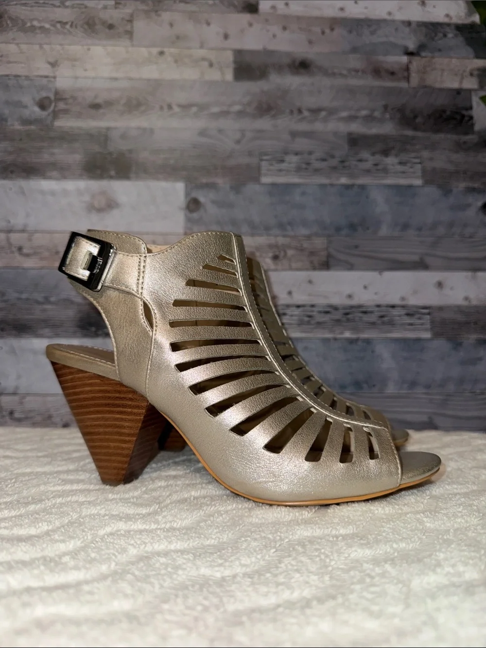 Coach Metallic Gold Strappy Heels